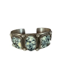 Old pawn Navajo Variscite Sterling silver cuff