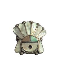 Old pawn Zuni Sun Face Sterling silver ring size 8