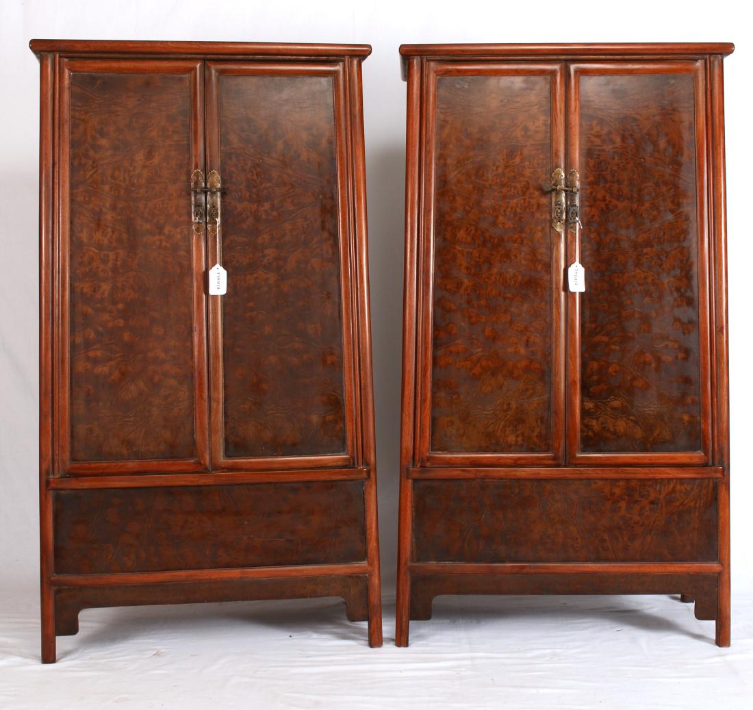 PAIR OF SHORT HUANG HUA LI CABINETS (1 of 10)