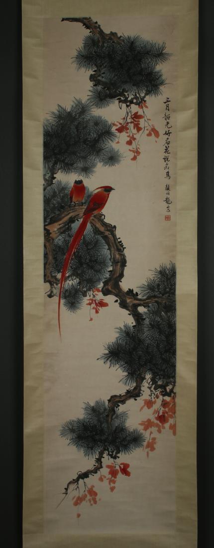 SCROLL OF TWO RED SONG BIRDS (1 of 9)