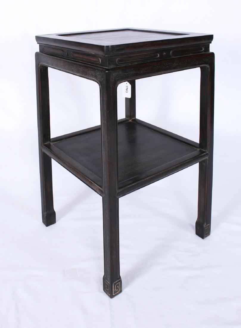 SQUARE TWO-TIERED ZITAN END TABLE (1 of 7)