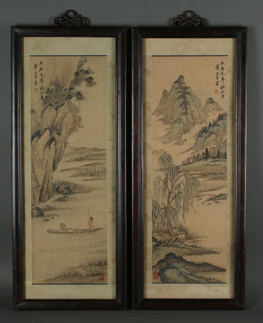 TWO FRAMED LANDSCAPE PAINTINGS (1 of 10)