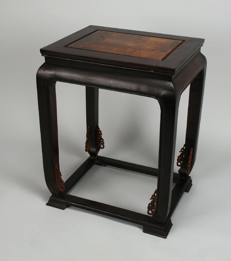 ZITAN END TABLE WITH HUANG HUA LI INSET (1 of 10)
