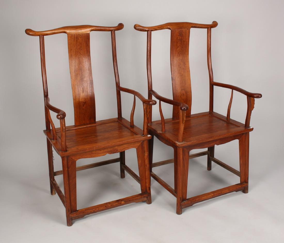 PAIR HUANG HUA LI OFFICER HAT CHAIRS (1 of 9)