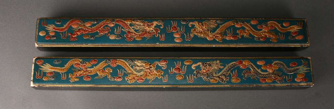 PAIR OF SCROLL WEIGHTS WITH DRAGON MOTIF (1 of 9)