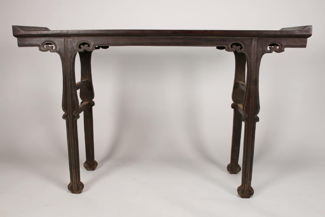 ZITAN ALTAR TABLE: Zitan Altar Table: This Zitan altar table has beaded and scalloped legs and apron. 55" X 15" X 33" $800 - $1200 Shipping: