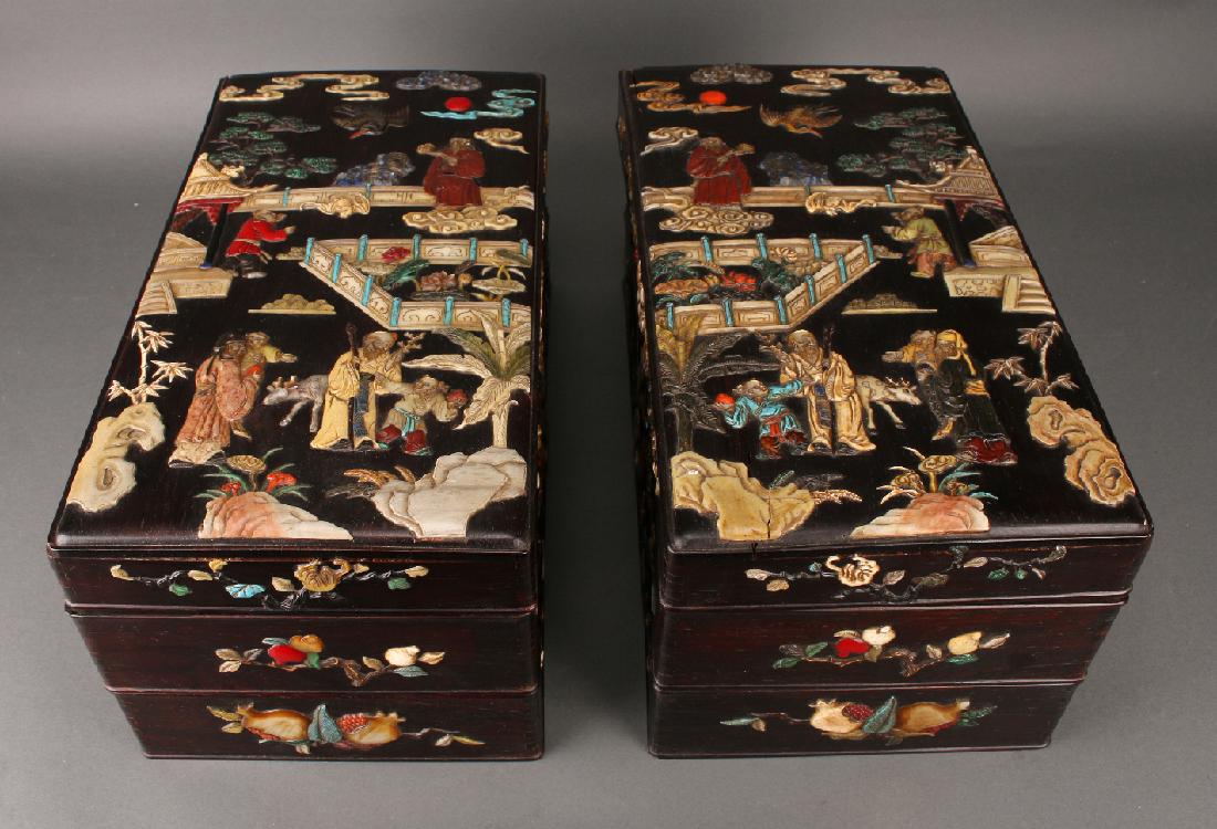 PAIR OF ZITAN BOXES WITH MIRROR IMAGES (1 of 1)