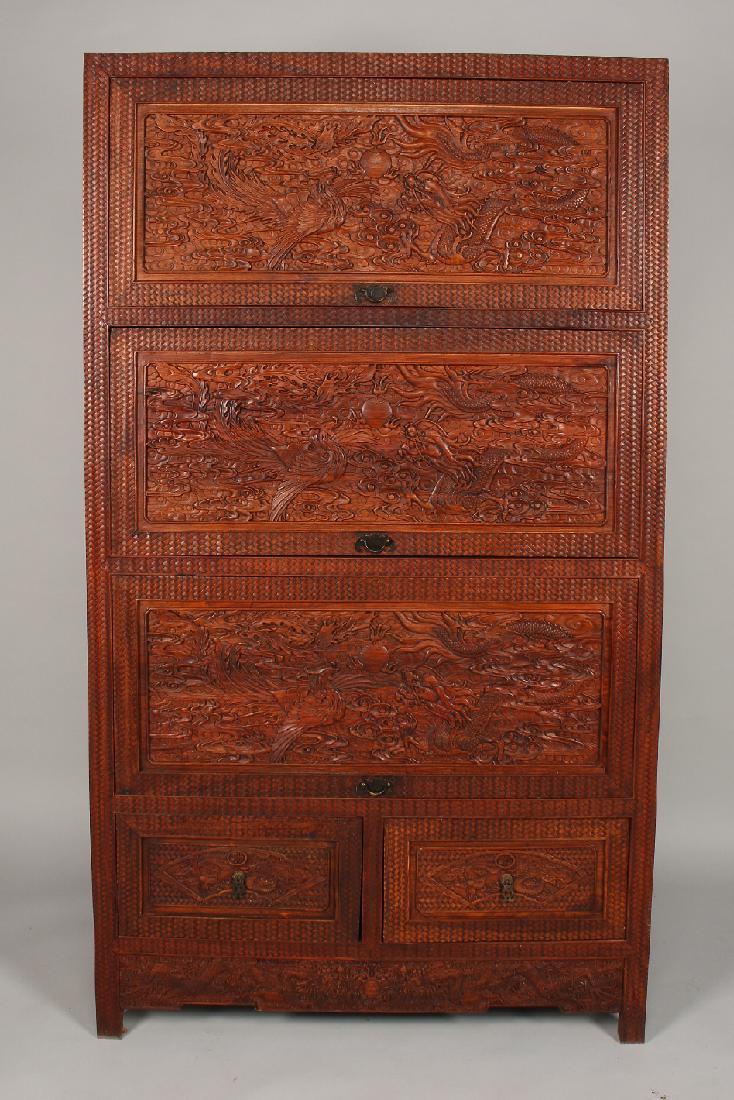 INTRICATELY CARVED HUANGHUALI CABINET (1 of 10)