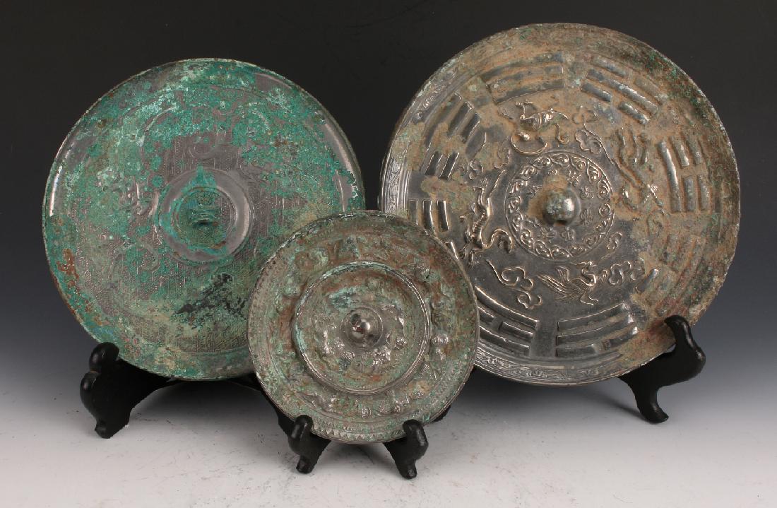 THREE BRONZE MIRRORS (1 of 10)