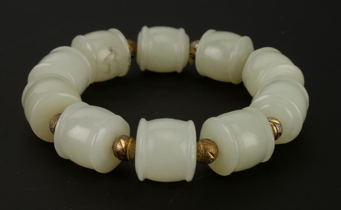 JADE CYLINDRICAL BEAD BRACELET (1 of 3)