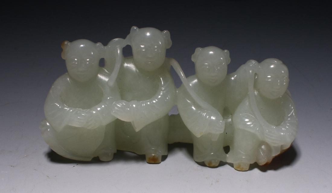 CHINESE WHITE JADE BRUSH HOLDER (1 of 8)