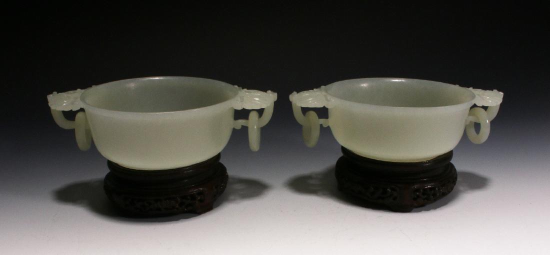 CHINESE PAIR OF WHITE JADE CUPS (1 of 8)