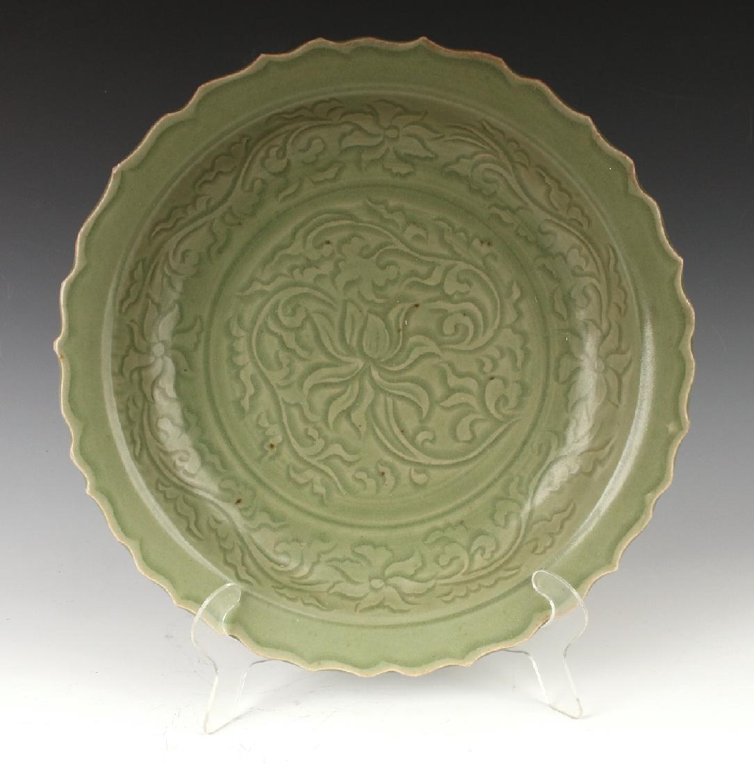 CARVED CELADON DISH (1 of 6)