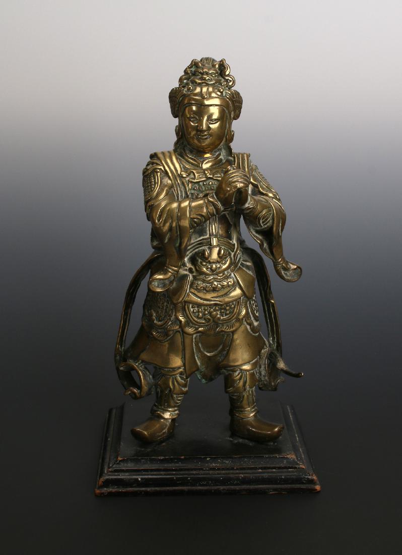 CHINESE QING DYNASTY BRONZE "GUAN PING" STATUE (1 of 6)