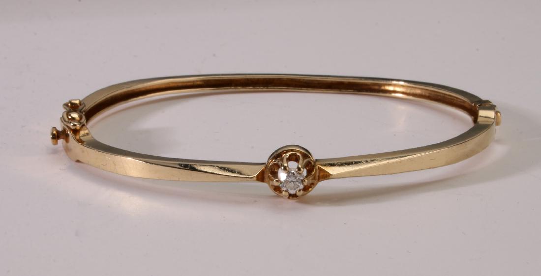 14K YG DIAMOND HINGED BANGLE (1 of 10)