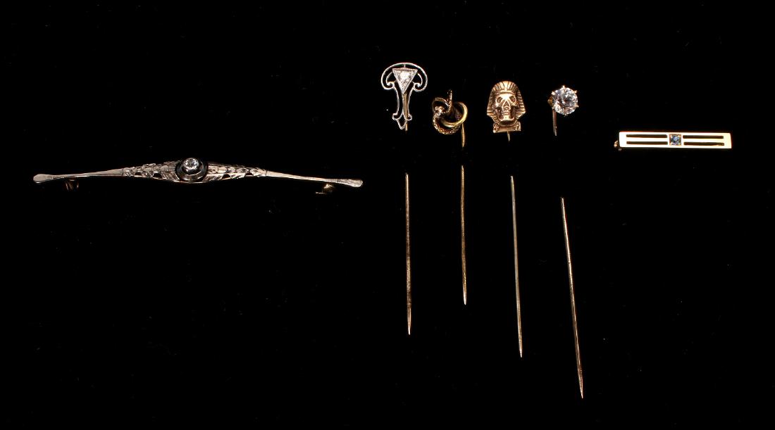FOUR STICK PINS AND TWO BAR PINS (1 of 10)
