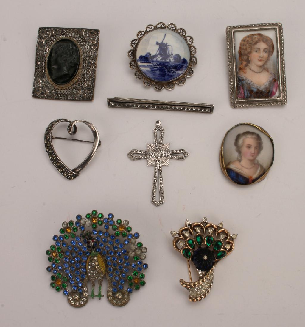 ASSORTED STERLING, LIMOGES, DELFT, TRIFARI (1 of 10)