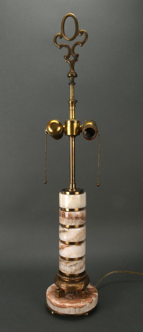 ONYX AND BRONZE ART DECO LAMP (1 of 8)