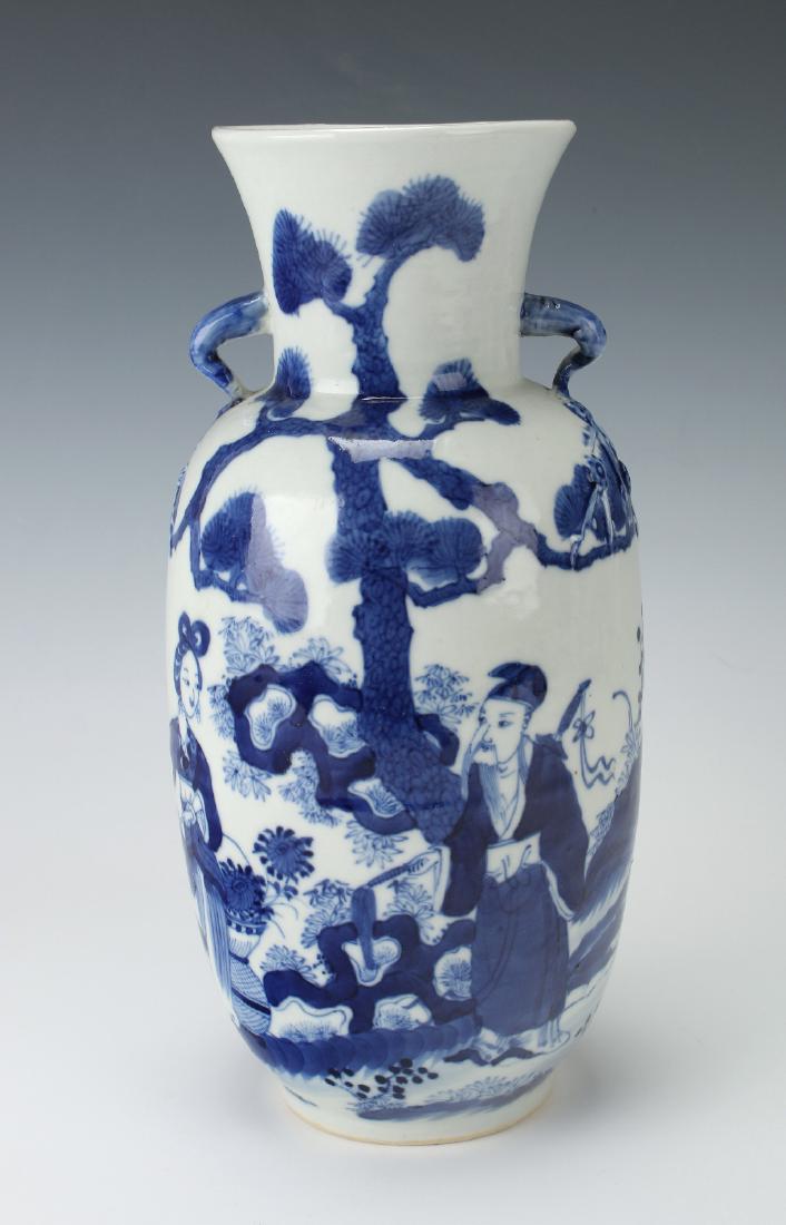 BLUE & WHITE VASE WITH GARDEN SCENE (1 of 6)