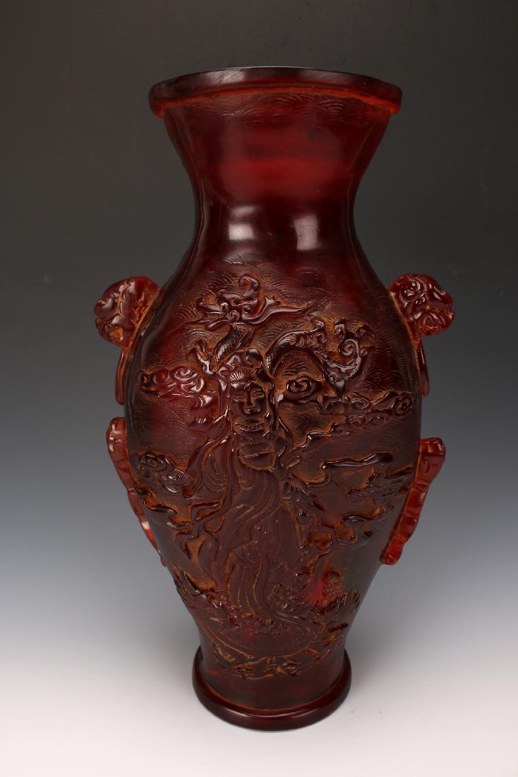 QING RED AMBER CUT VASE (1 of 10)