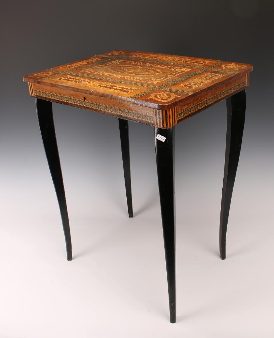 INLAYED MARQUETRY MUSIC BOX END TABLE (1 of 8)