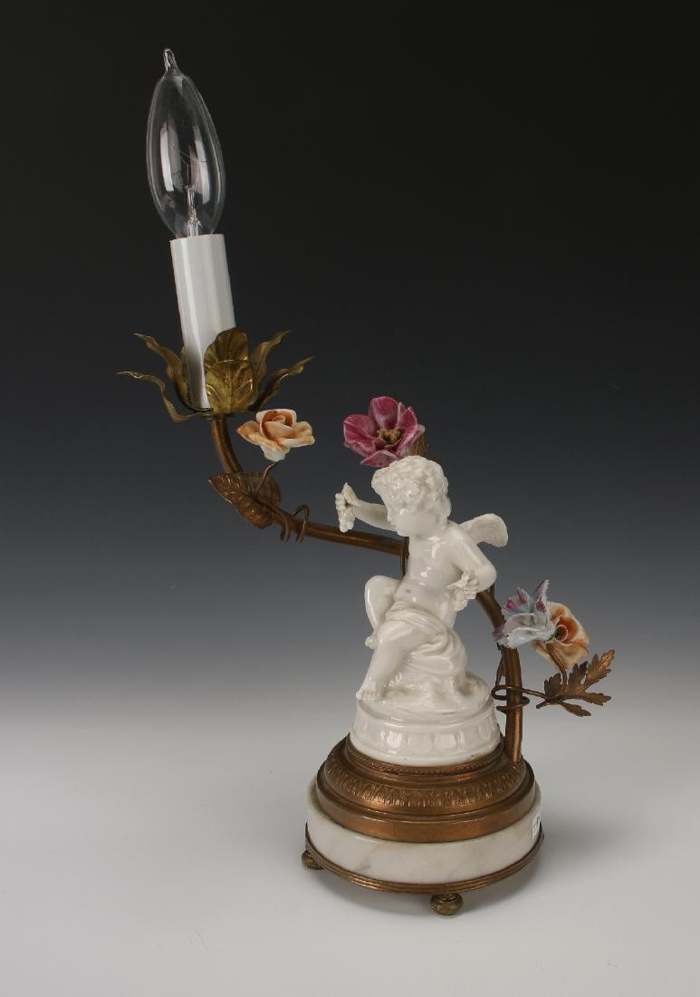 CAPODIMONTE CHERUB LAMP AFTER CLODION (1 of 10)
