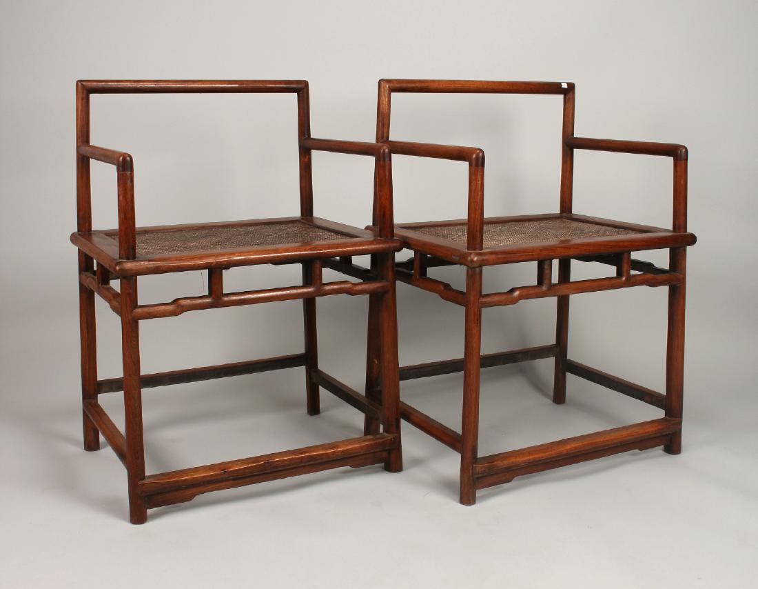 PAIR OF QING HUANGHUALI CHAIRS (1 of 8)
