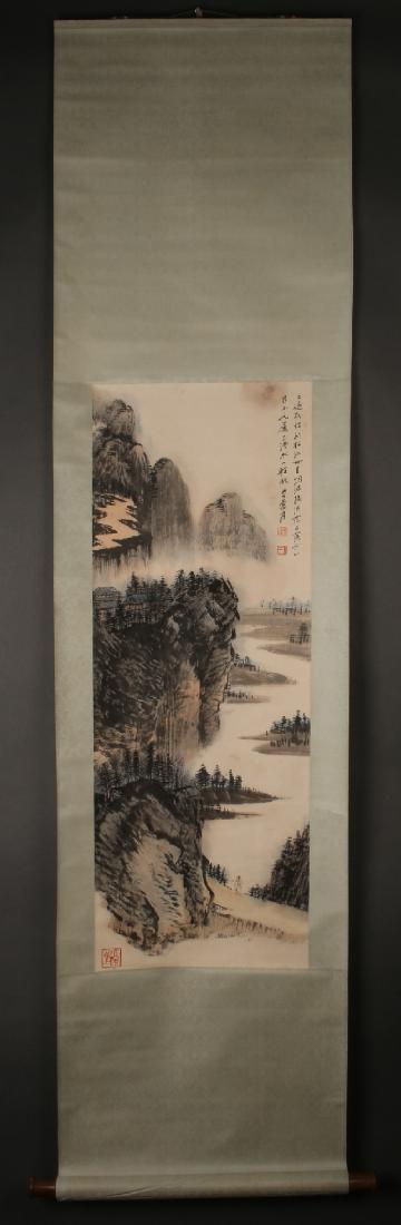 SCROLL OF MAN ON RIVERBANK WITH MOUNTAINS (1 of 6)