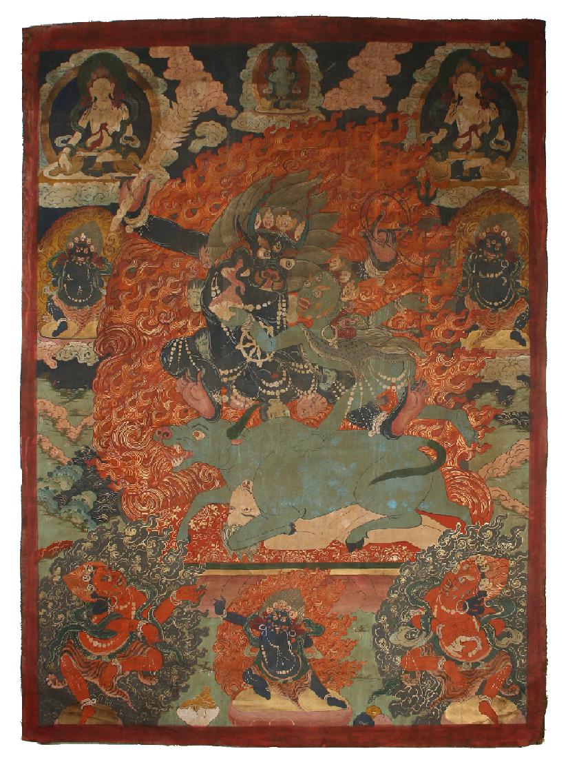 18TH C. TIBETAN BUDDHIST THANGKA (1 of 10)