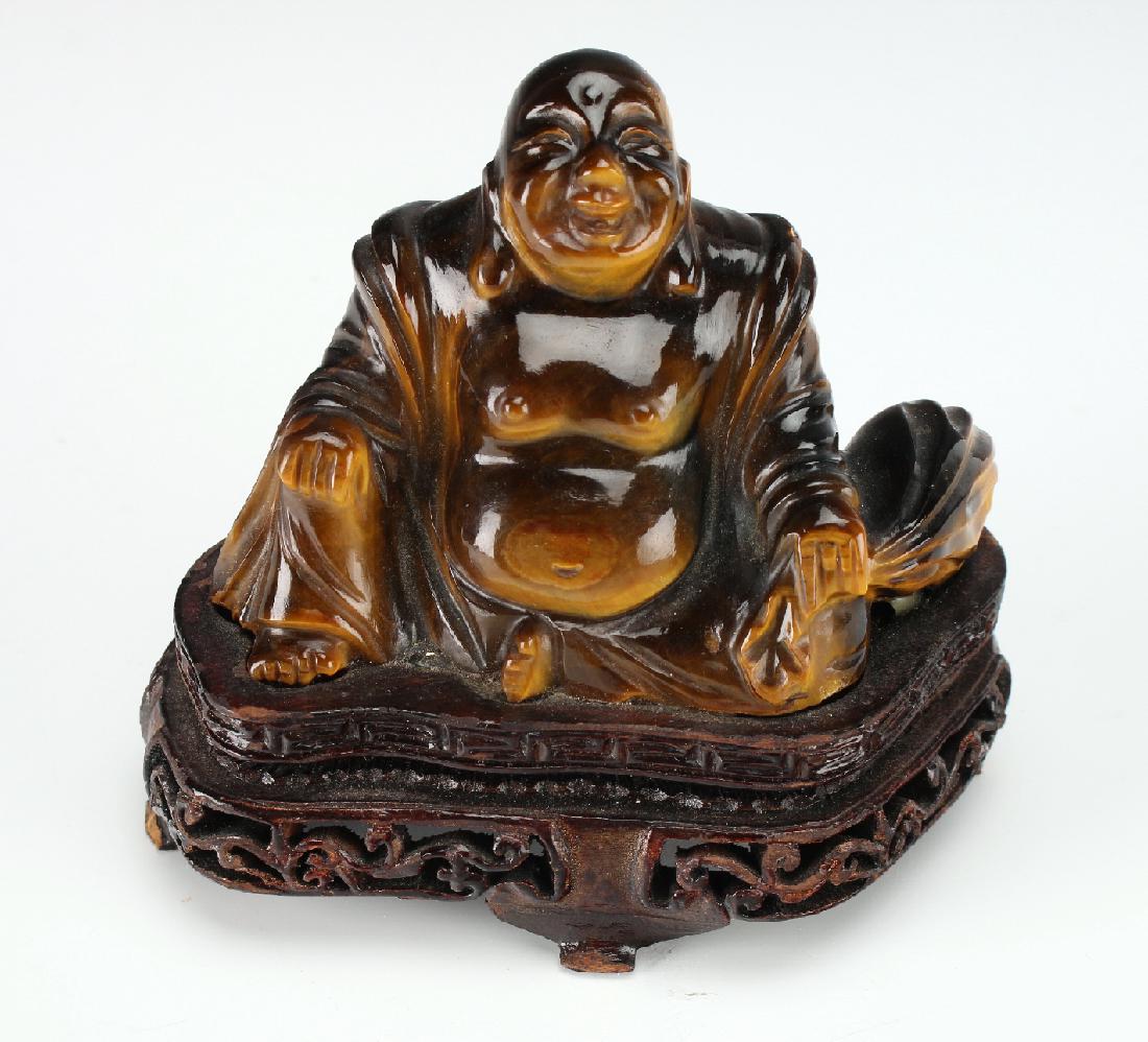 TIGER'S EYE CARVED BUDDHA (1 of 6)