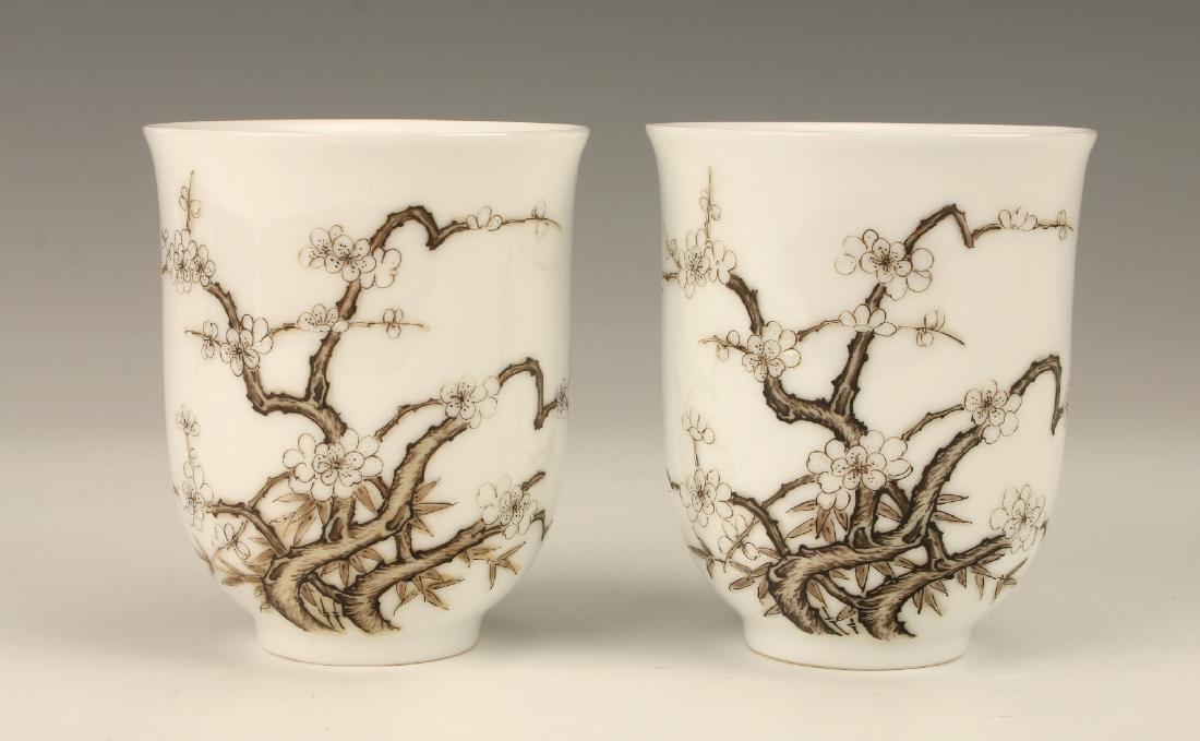 PAIR OF TEACUPS WITH CHERRY BLOSSOMS (1 of 7)