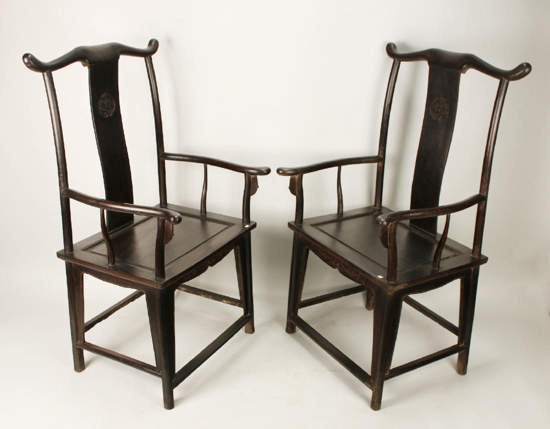 PAIR OF ZITAN OFFICER HAT CHAIRS (1 of 5)