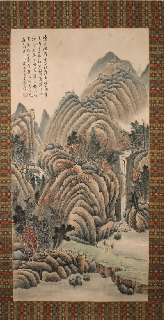 PAINTING OF WATERFALL IN MOUNTAINS (1 of 7)