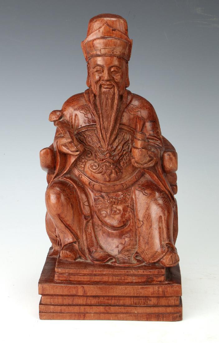LARGE HUANGHUALI SEATED TAOIST DIETY (1 of 5)
