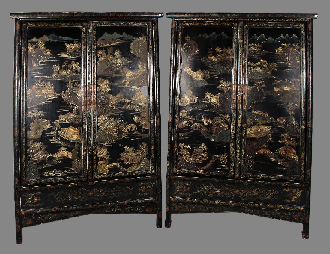 PAIR OF LACQUERED CABINETS (1 of 10)
