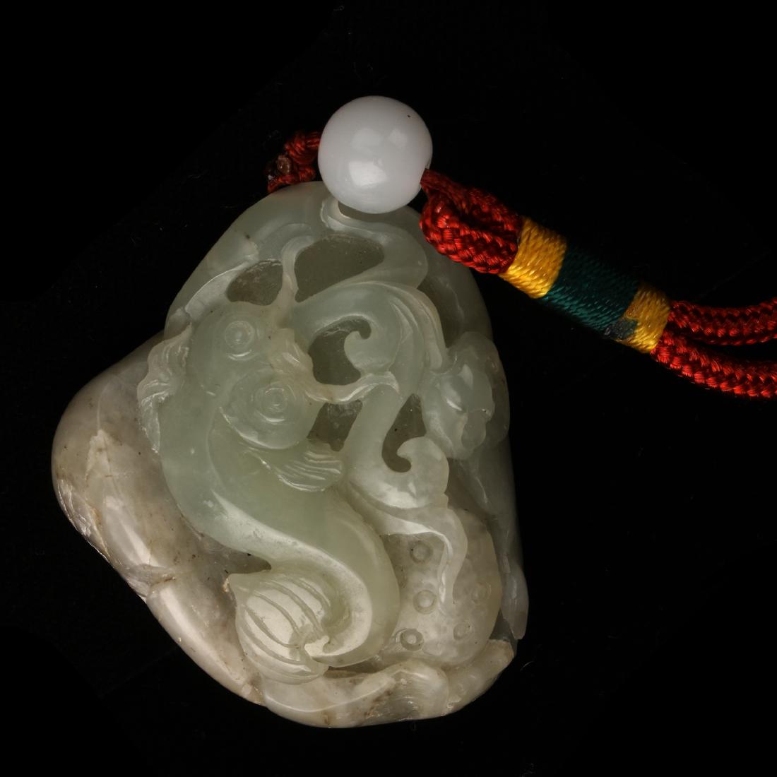 CARVED JADE FISH PENDANT (1 of 5)