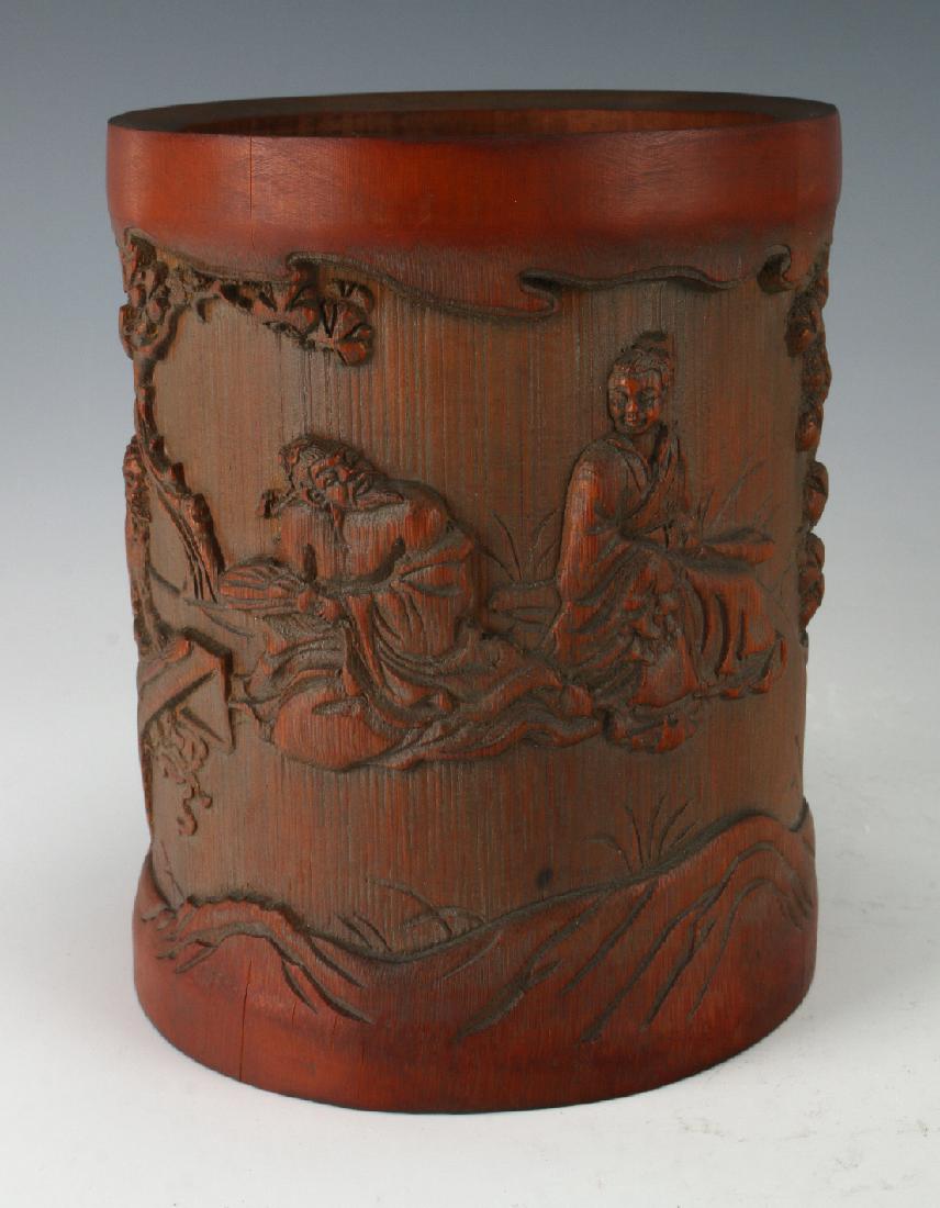CARVED BAMBOO BRUSHPOT (1 of 9)