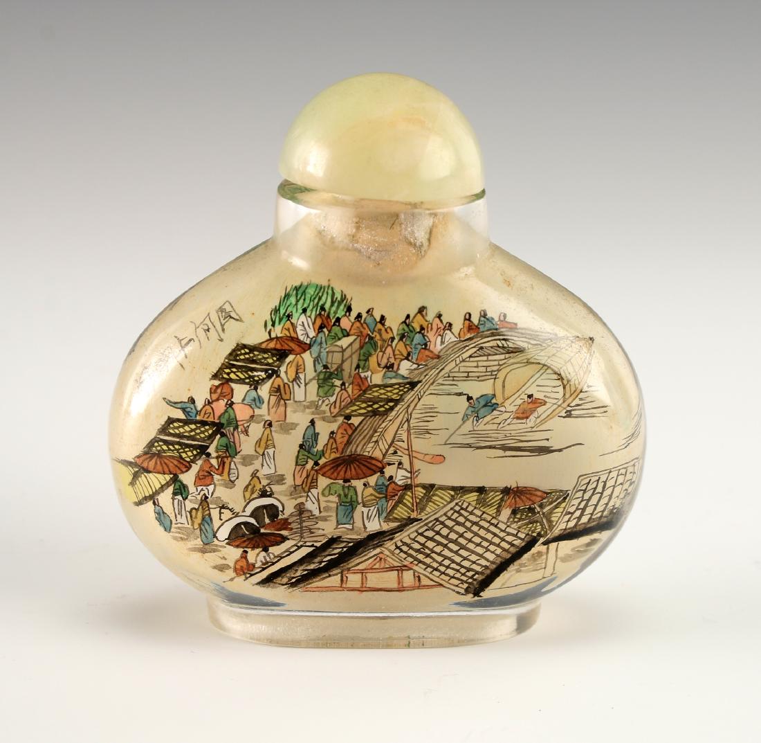 REVERSE PAINTED GLASS SNUFF BOTTLE (1 of 8)