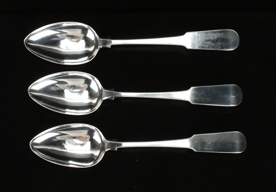 THREE STERLING DUMOUTET SERVING SPOONS (1 of 4)