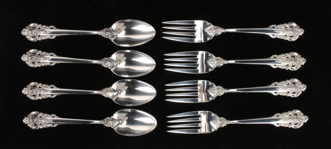 EIGHT WALLACE BAROQUE STERLING FORKS & SPOONS (1 of 4)