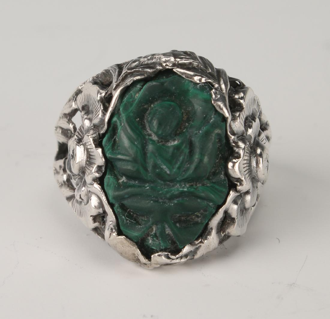 MALACHITE & SILVER RING (1 of 3)