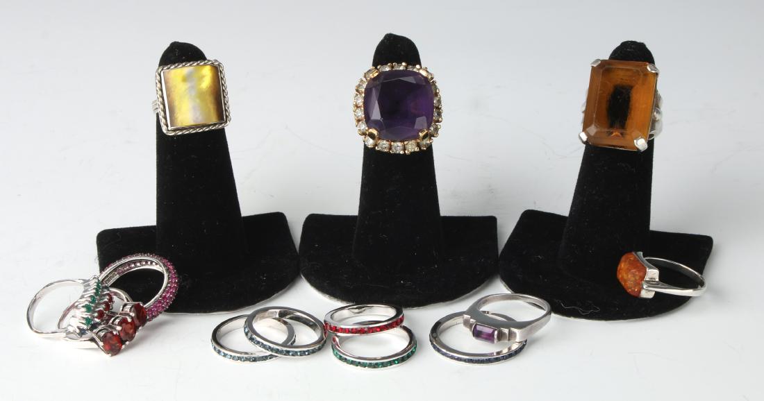 13 STERLING & STONE RINGS (1 of 8)