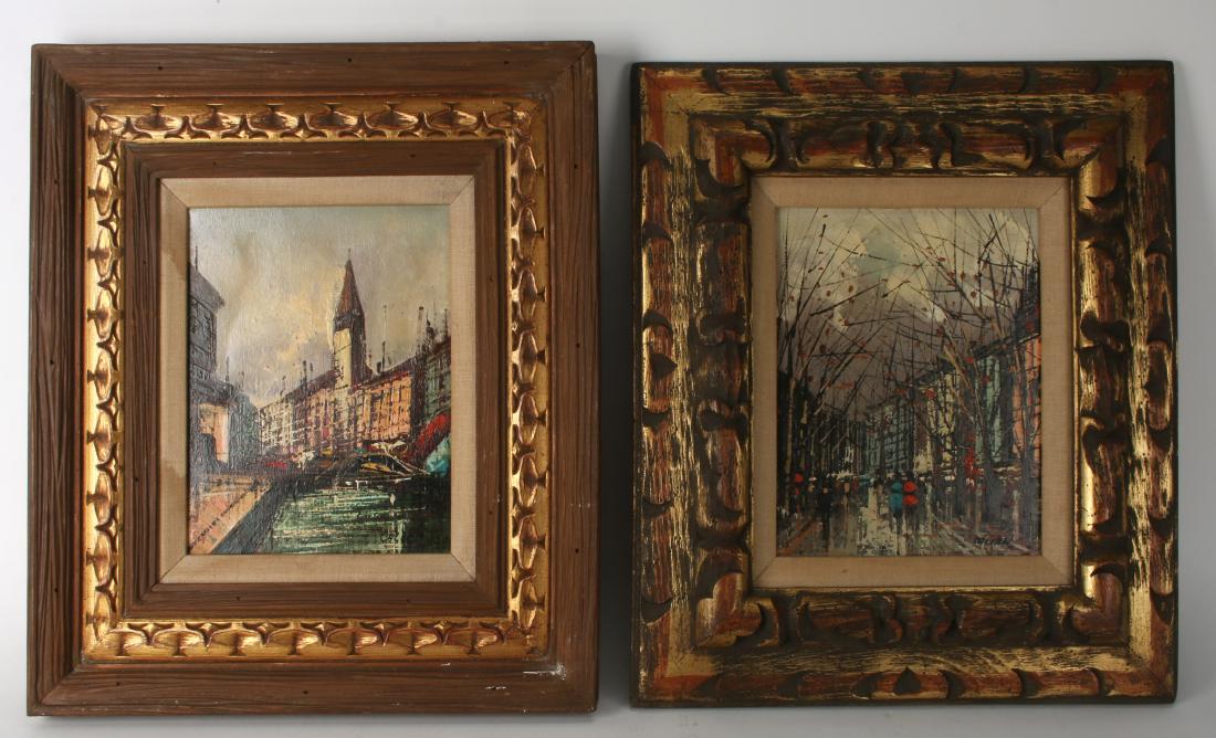 PAIR OF MID CENTURY MODERN PAINTINGS BY CALVAN (1 of 8)