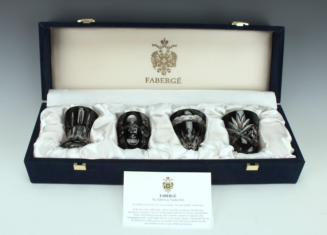 FABERGE VODKA GLASSES WITH CASE NIB
