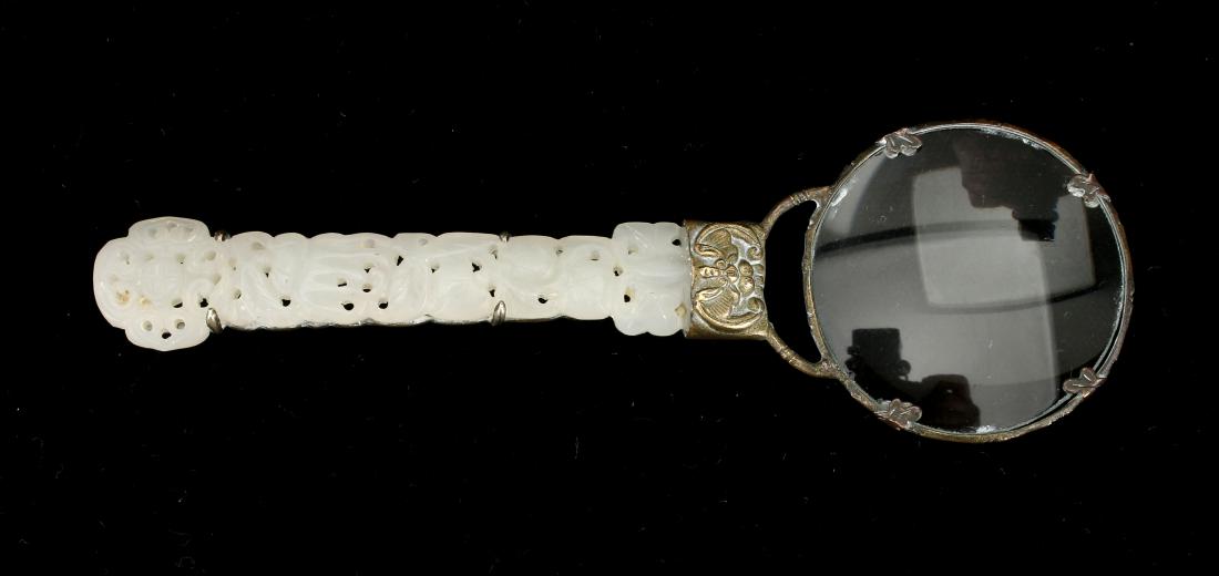 WHITE JADE HANDLED MAGNIFYING GLASS (1 of 8)