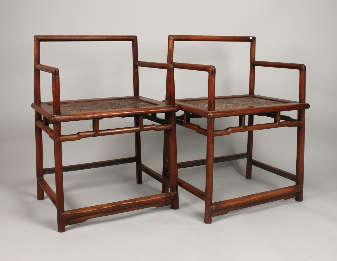 PAIR OF QING HUANGHUALI CHAIRS (1 of 8)