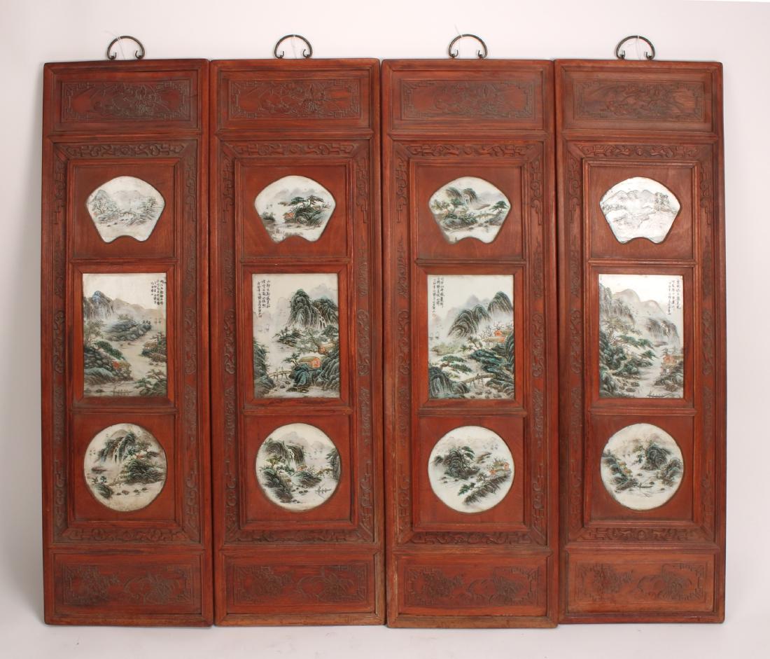 FOUR REPUBLIC PERIOD PORCELAIN HANGING PLAQUES (1 of 10)