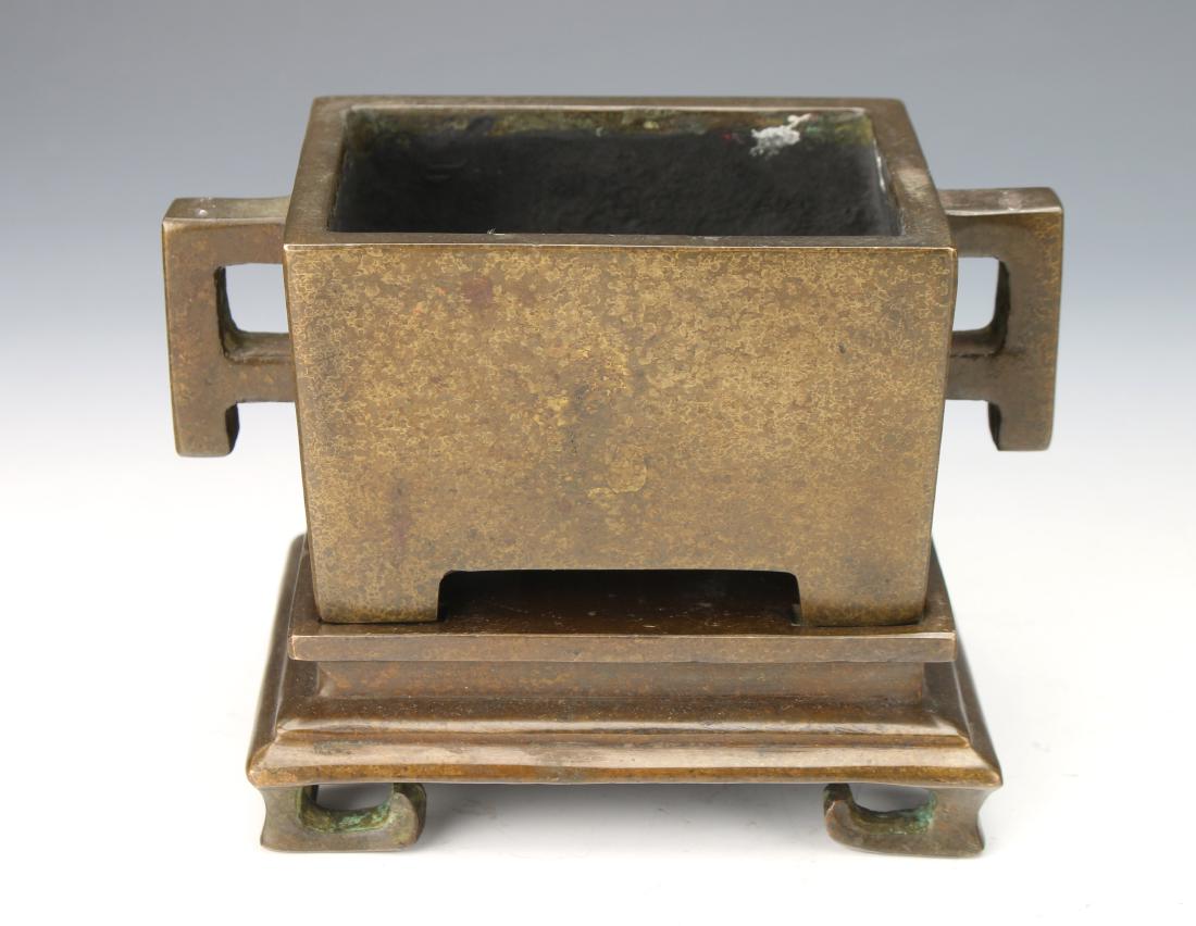 TWO PIECE ANTIQUE BRONZE CENSER (1 of 6)