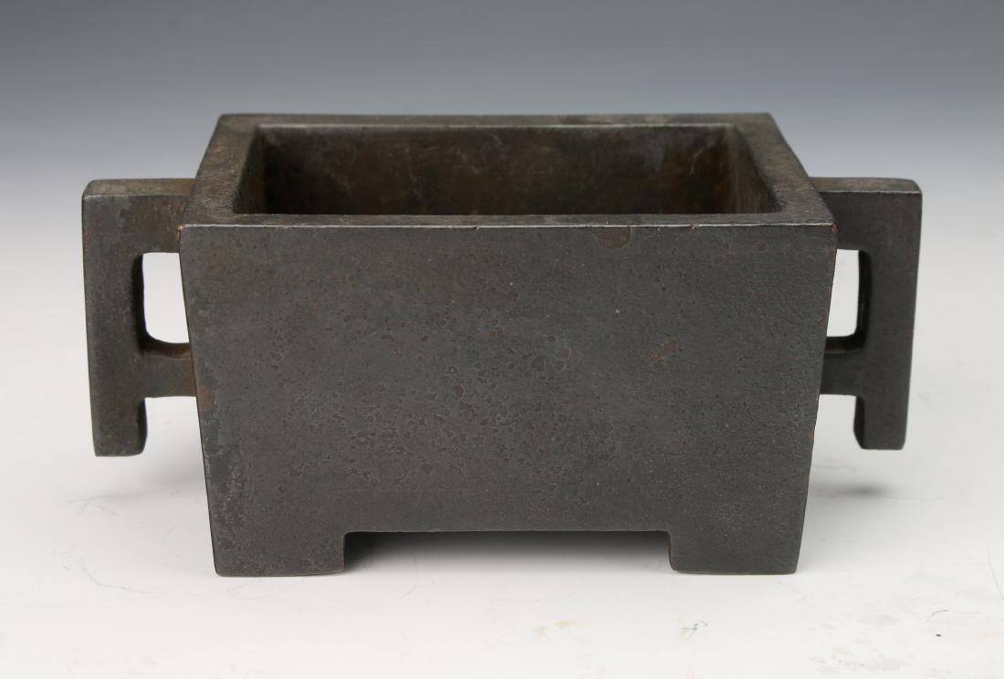 BLACK RECTANGULAR ANTIQUE BRONZE CENSER (1 of 5)