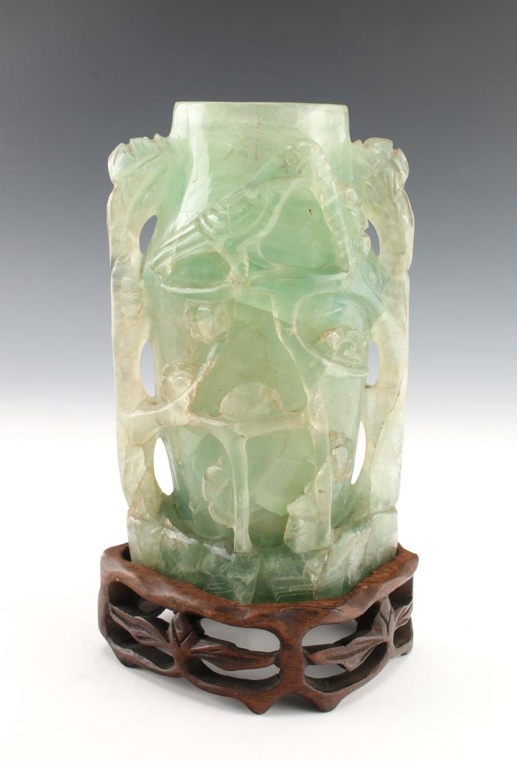 CHINESE CARVED FLOURITE VASE (1 of 10)